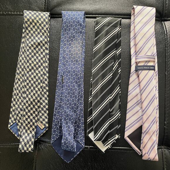 Bundle of 4 Men's Silk Ties – Including Hermès - Picture 2 of 4